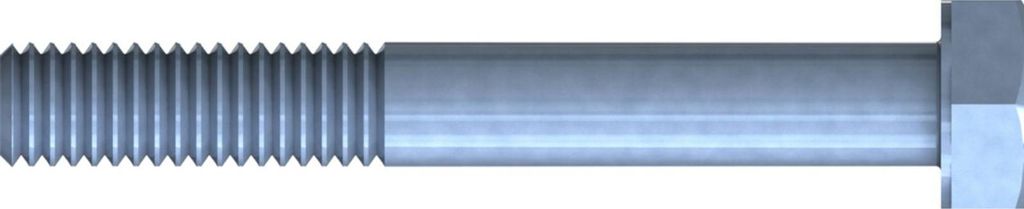 Gewindeschrauben, DIN 931, 6-Kant, M 6 x 80, Stahl, verzinkt, blau passiviert, verpackt a 100