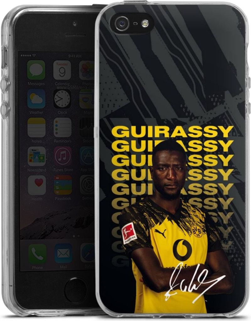 DeinDesign Handyhülle für Apple iPhone 5 Silikon Hülle Case Smartphone Schutzhülle BVB Borussia Dortmund Serhou Guirassy