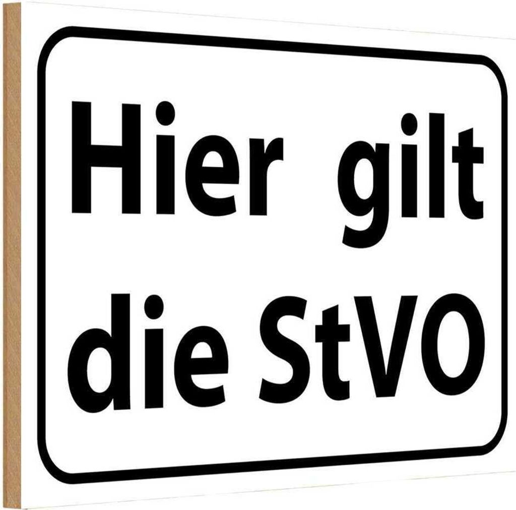 vianmo Holzschild 20x30 cm hier gilt StVO Verkehrs Dekoration
