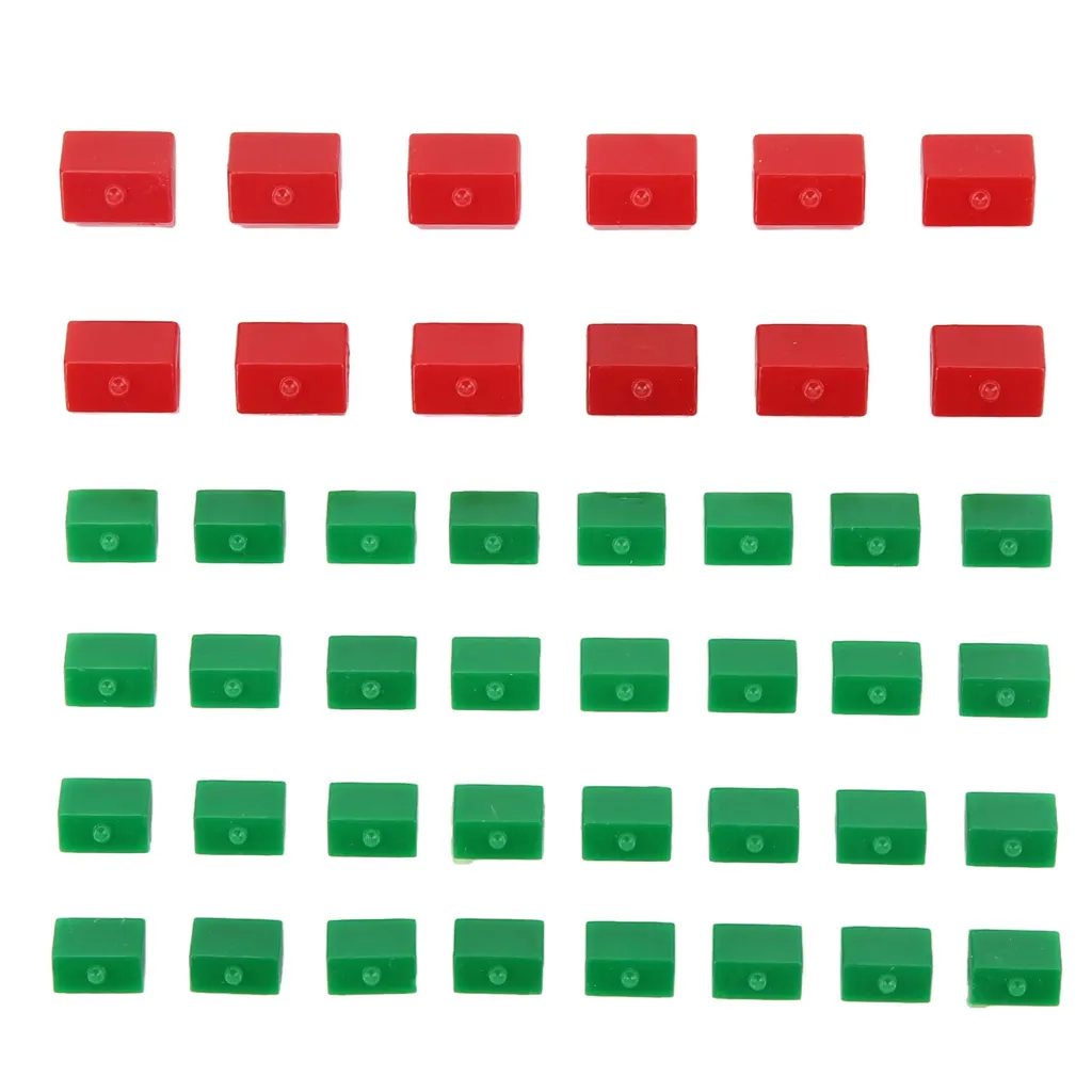 KENANLAN 40 Pezzi di Ricambio Gioco Famiglia Pezzi di Ricambio Gioco Hotel Pezzi di Ricambio Red Hotel e Green Houses Supplemento Accessori Plastica Monopoli Gioco