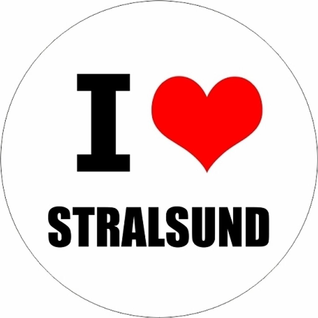 Kiwistar - Autoaufkleber - 5x5 cm - außen klebend - I love Stralsund für Auto, Laptop, Fahrrad, LKW, Motorrad Aufkleber mehrfarbig JDM Decal Stic...