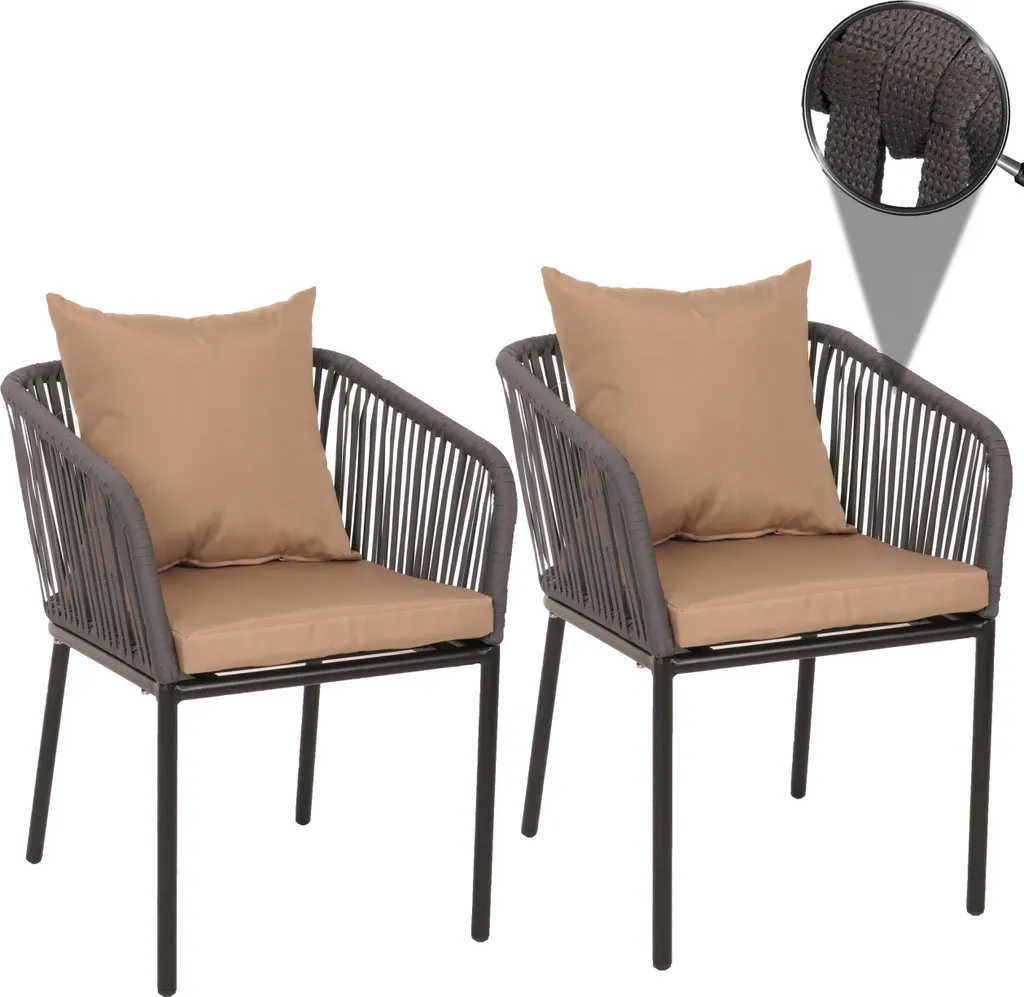 Chaises de jardin résistantes aux intempéries en corde Rope anthracite