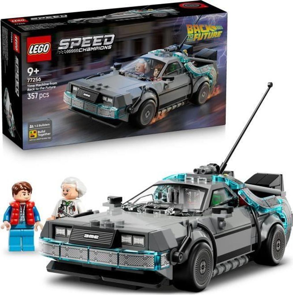 LEGO Speed Champions Zurück in die Zukunft Zeitmaschine 77256, Bauspielzeug, 2 Minifiguren