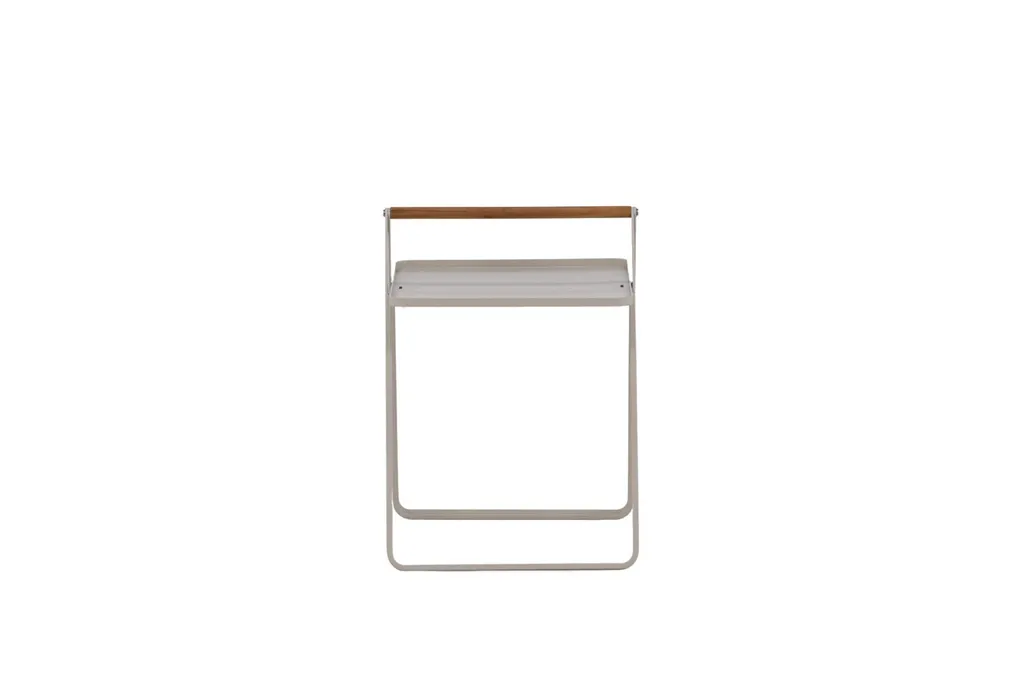Petite table d'appoint Clarin Beige en métal robuste et finition mate