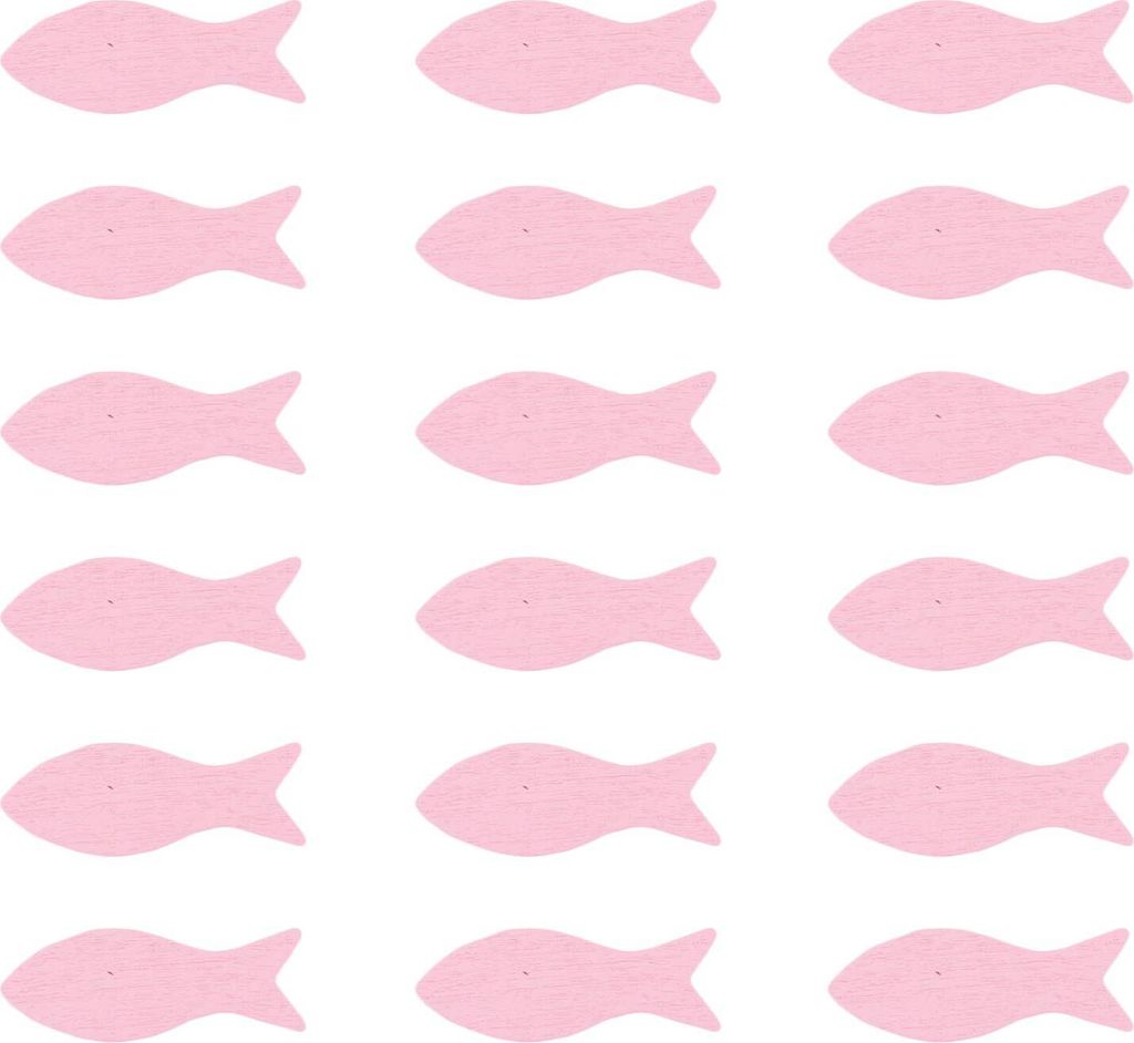 Oblique Unique 18 Holz Fische Streudeko Taufe Kommunion Konfirmation Firmung - Echtholz rosa
