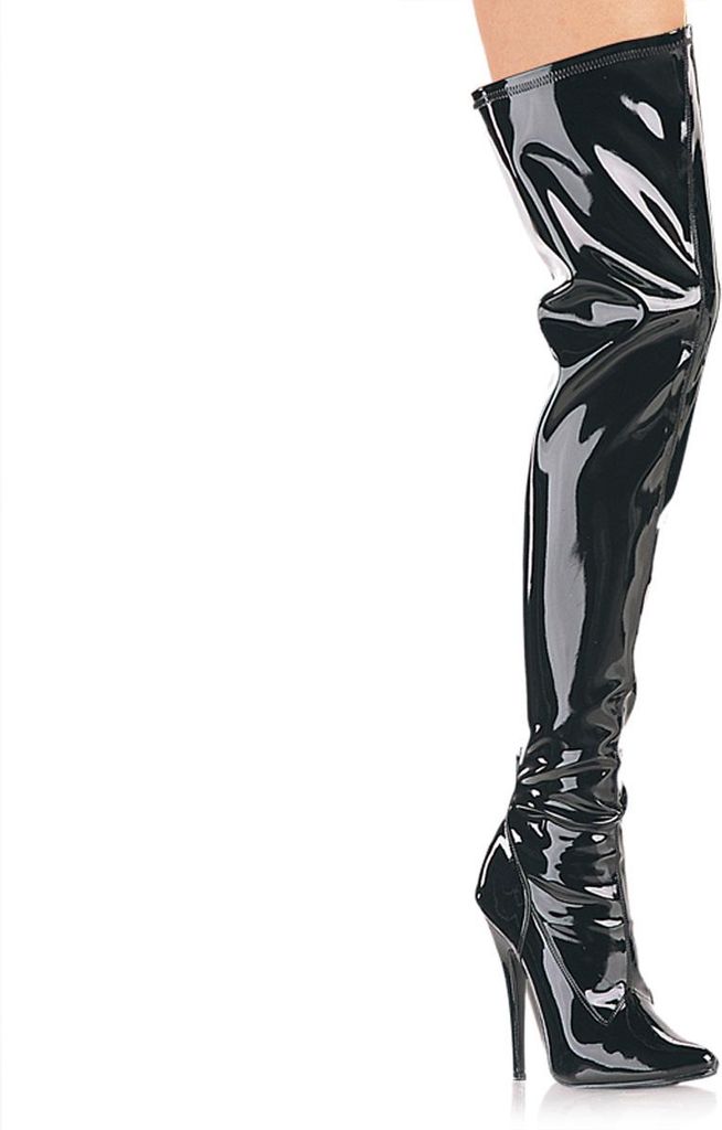 DOMINA-3000 Damen Boots von Devious, Schwarz Lack , EU 37, US 7