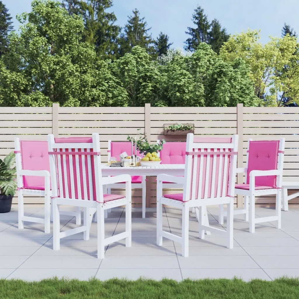 The Living Store Cuscini per schienale basso 6 pezzi. Tessuto rosa