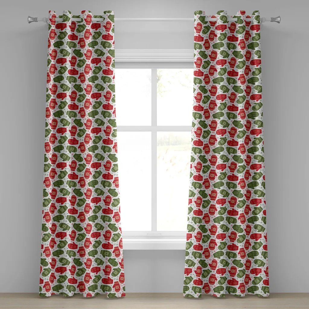 Tende Decorative 280x225 ABAKUHAUS - Motivo Guanti e Rose Nordiche