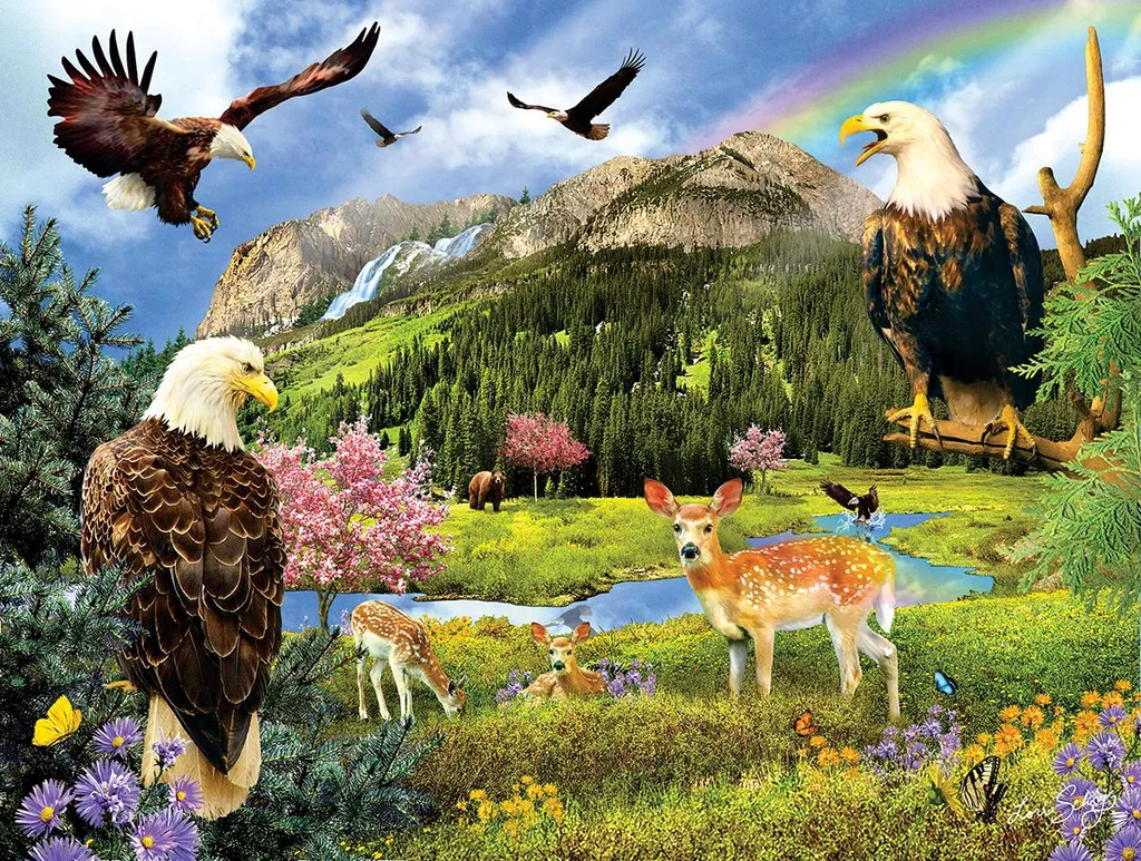 Puzzle 1000 pièces SunsOut Eagle Valley par Lori Schory - Nature Sauvage