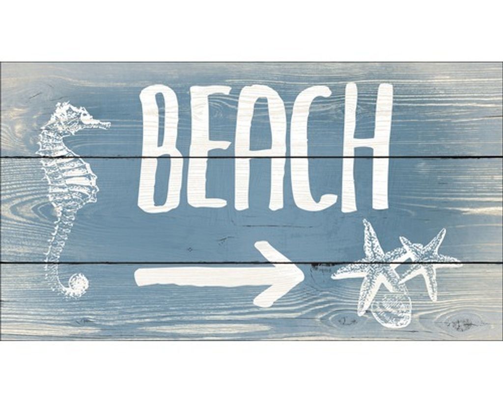 Decopanel Wandbild Beach Querformat mit Seepferdchen und Seestern 30x15 cm