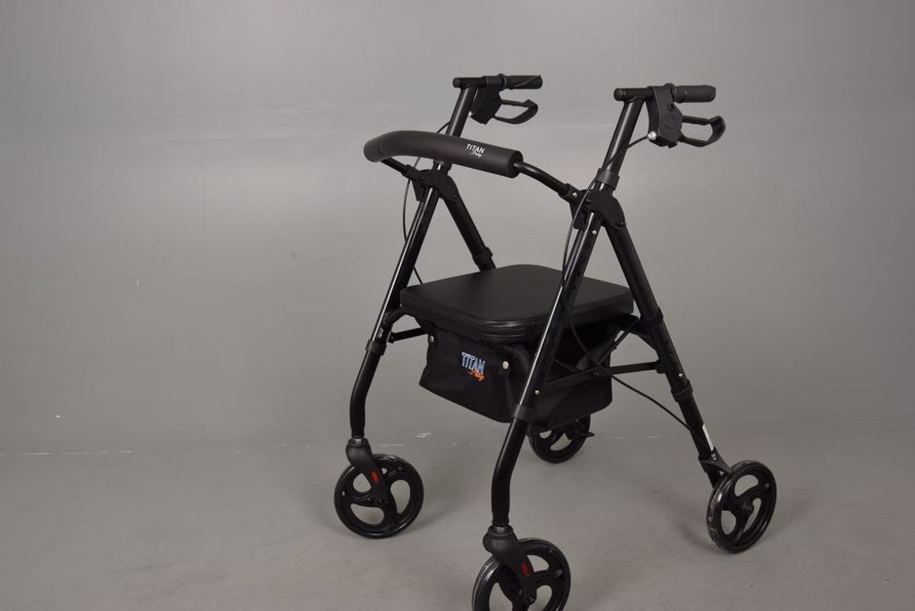 Lekki aluminiowy rolator TITAN Prestige, czarny Zdjęcie produktu 