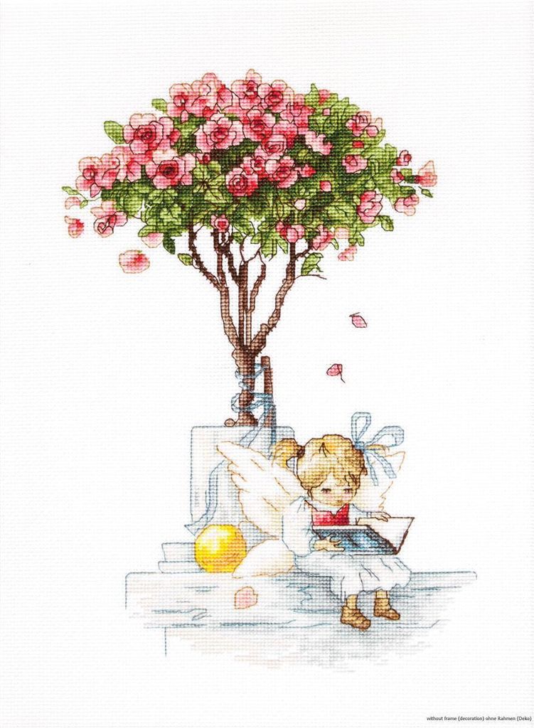 Luca-S Kreuzstich Set "Unter dem Rosenbaum", Zählmuster, 18x26,5cm