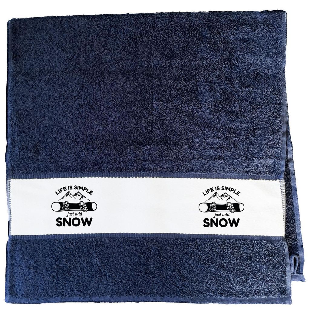 Huuraa Handtuch Snowboard Just add snow 50x100cm French Navy Baumwolle Handtuch Geschenkidee