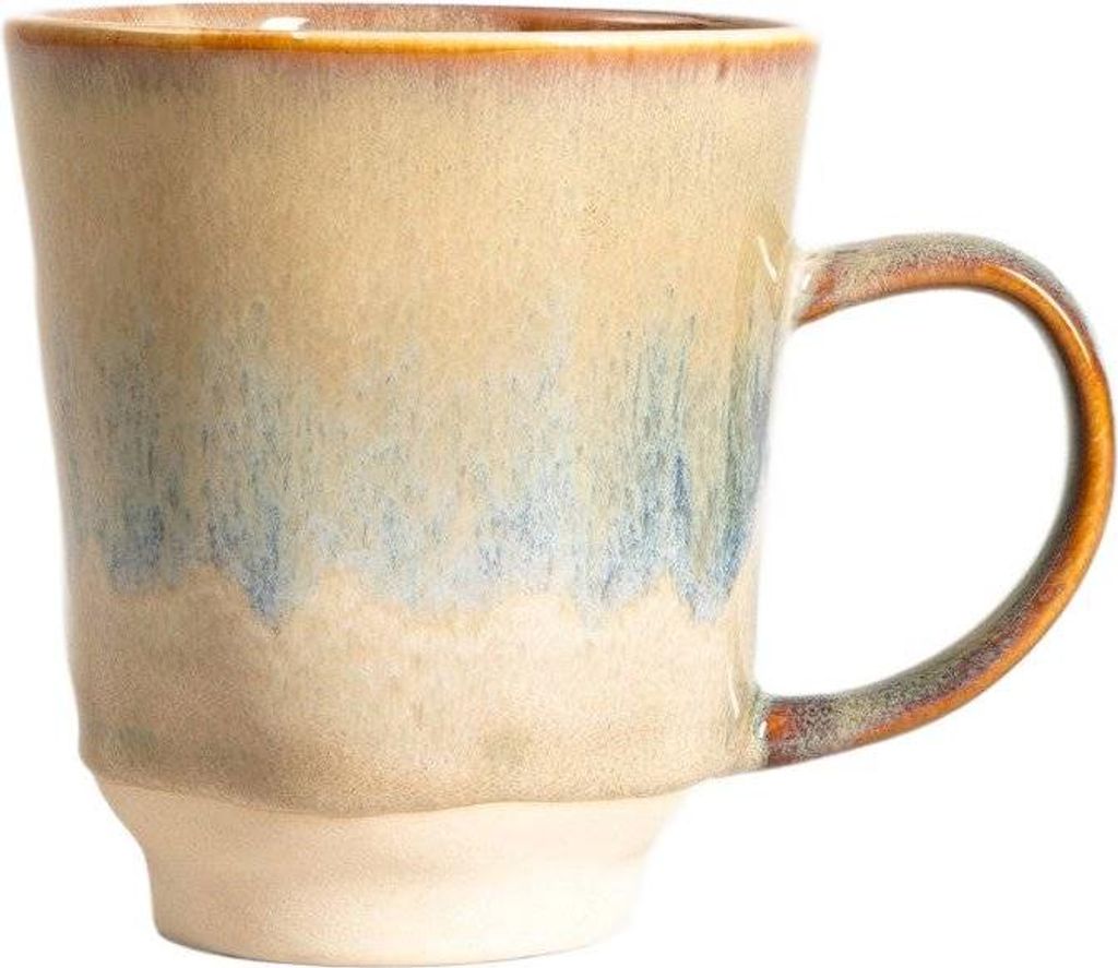 HOMLA KASLO hrnek béžový s modrým pruhem 0,4 l Obrázek produktu 