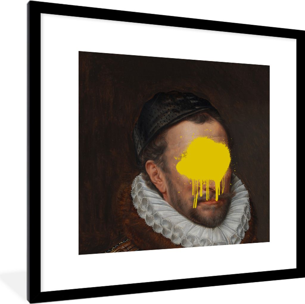 MuchoWow MuchoWow Gerahmtes Poster Wilhelm von Oranien - Kunst - Gemälde 40x40 cm - Poster mit zchwarzem Bilderrahmen - Poster - Plakat im Rahmen