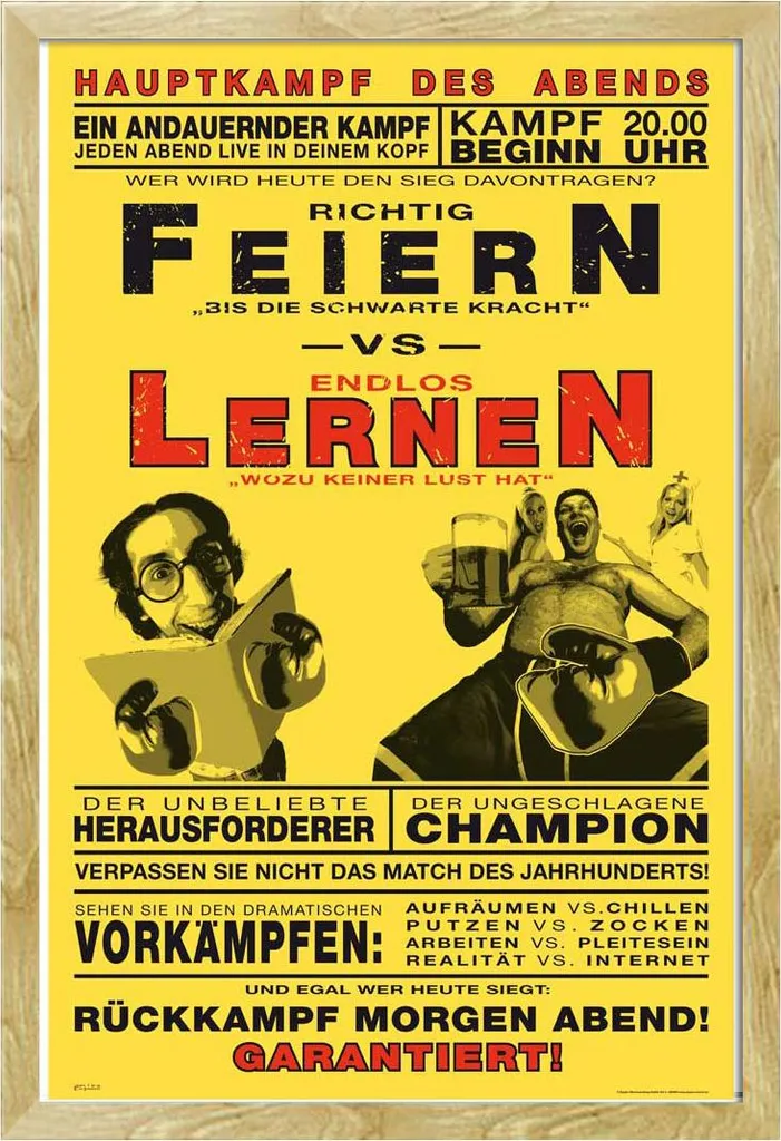 Poster Combat de boxe Célébration vs Apprentissage Cadre Shinsuke Maxi