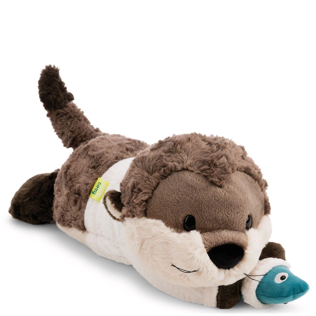 NICI Liegendes Kuscheltier Otter Ophelio mit Fisch Produktbild 