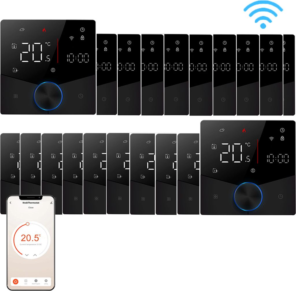 20X WiFi Tuya Smart Thermostat 3A Raumthermostat Wasserheizungsgeräte Fußbodenheizung, APP-Steuerung, Sprachsteuerung Tmall Genie Amazon Home