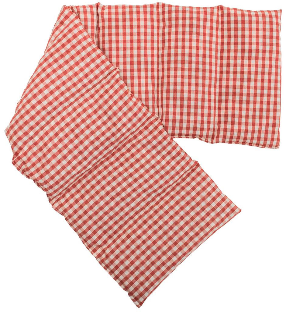 Rapssamenkissen 75x20cm groß 8-Kammer, rot-weiß - Wärmekissen, Körnerkissen