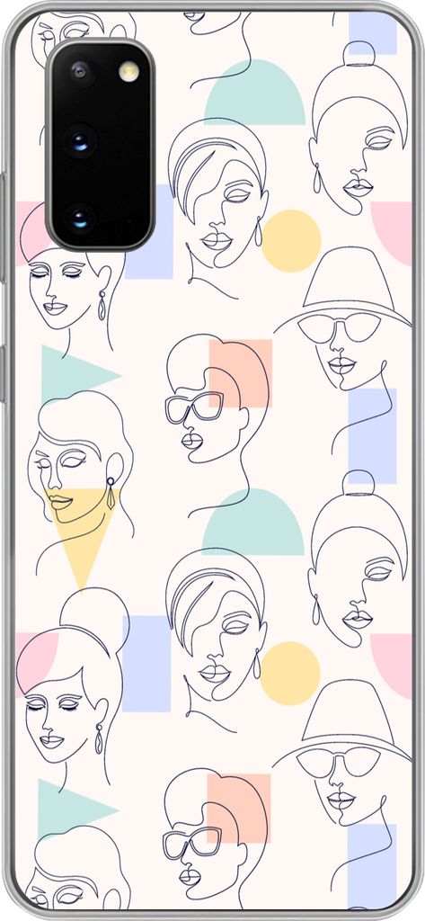 MuchoWow Handyhülle Schutzhülle Hülle für Telefoonhoesje Samsung Galaxy S20 Mädchen - Frauen - Muster - Pastell - Mädchen - Kinder - Kind -...