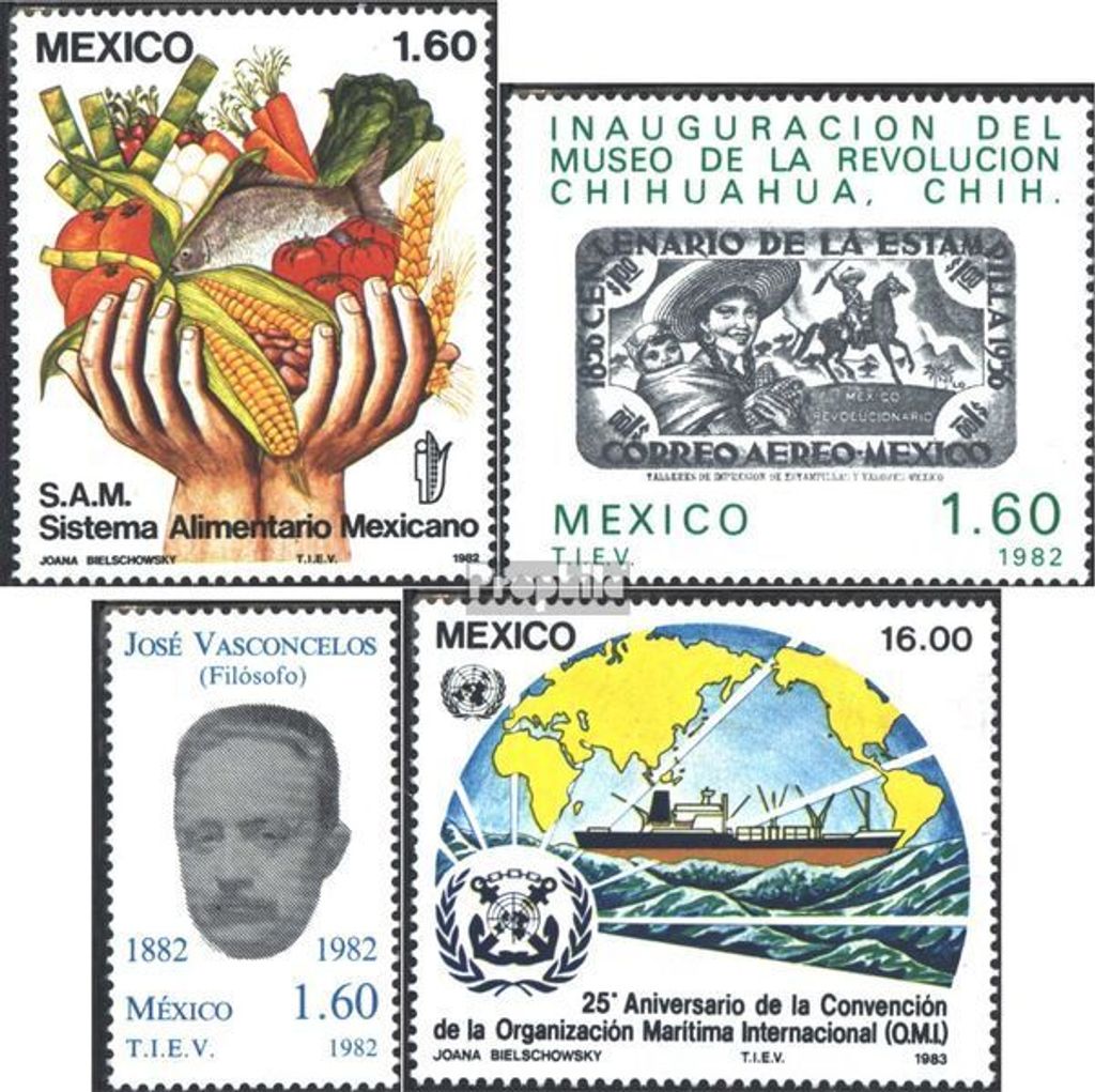 Briefmarken Mexiko 1982 Mi 1848,1849,1856,1859 (kompl.Ausg.) postfrisch Mexikan. Ernährungssystem