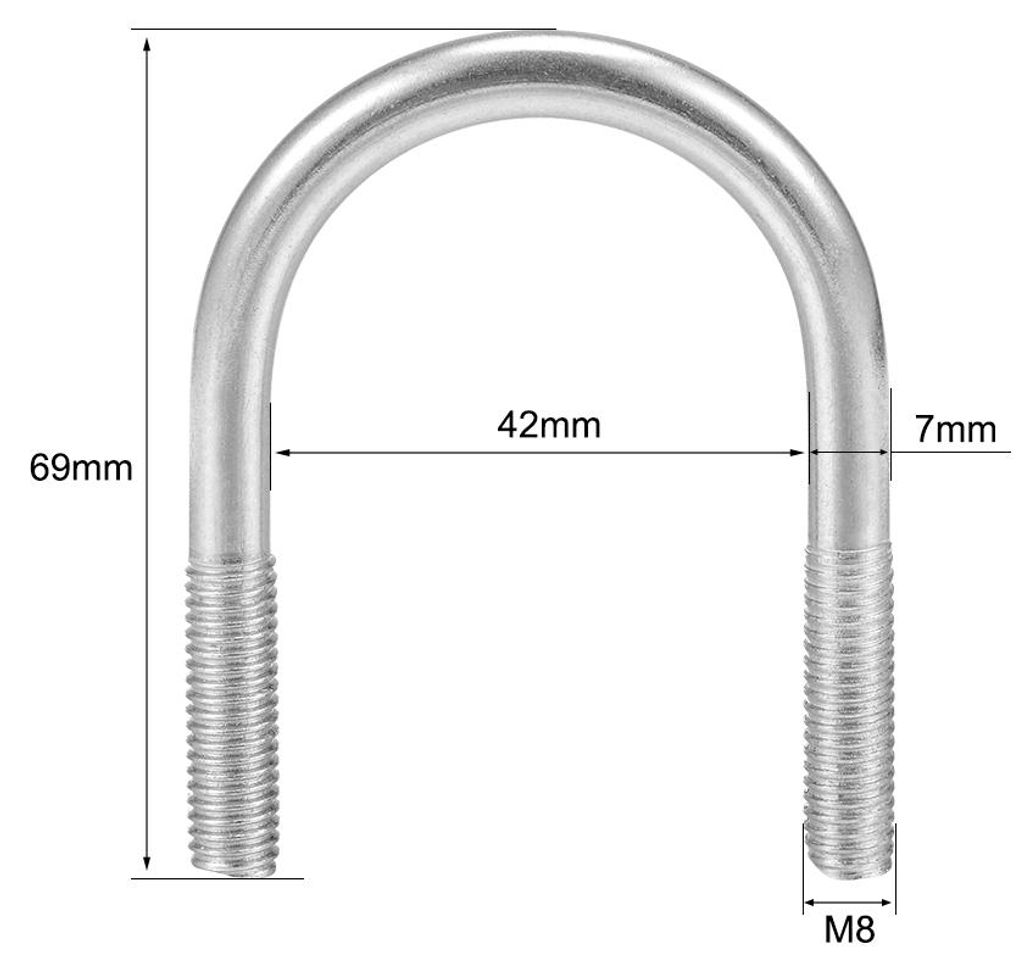 5 Stš¹ck Bš¹gelschraube Bš¹gelbolzen M8 304 Edelstahl U-Schraube Befestigungselemente fš¹r 42mm Rohrdurchmesser
