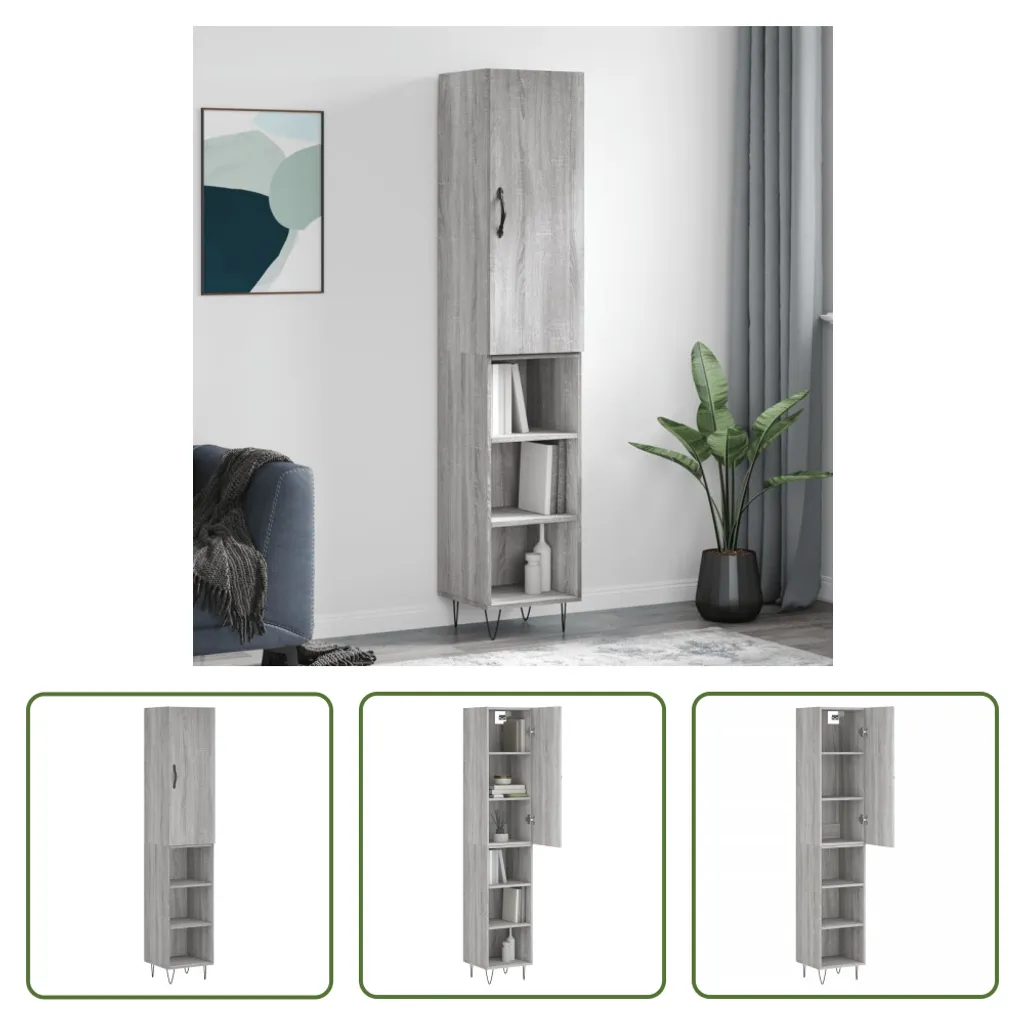 Credenza Grigio Sonoma 180cm | Mobile Colonna Salvaspazio Design