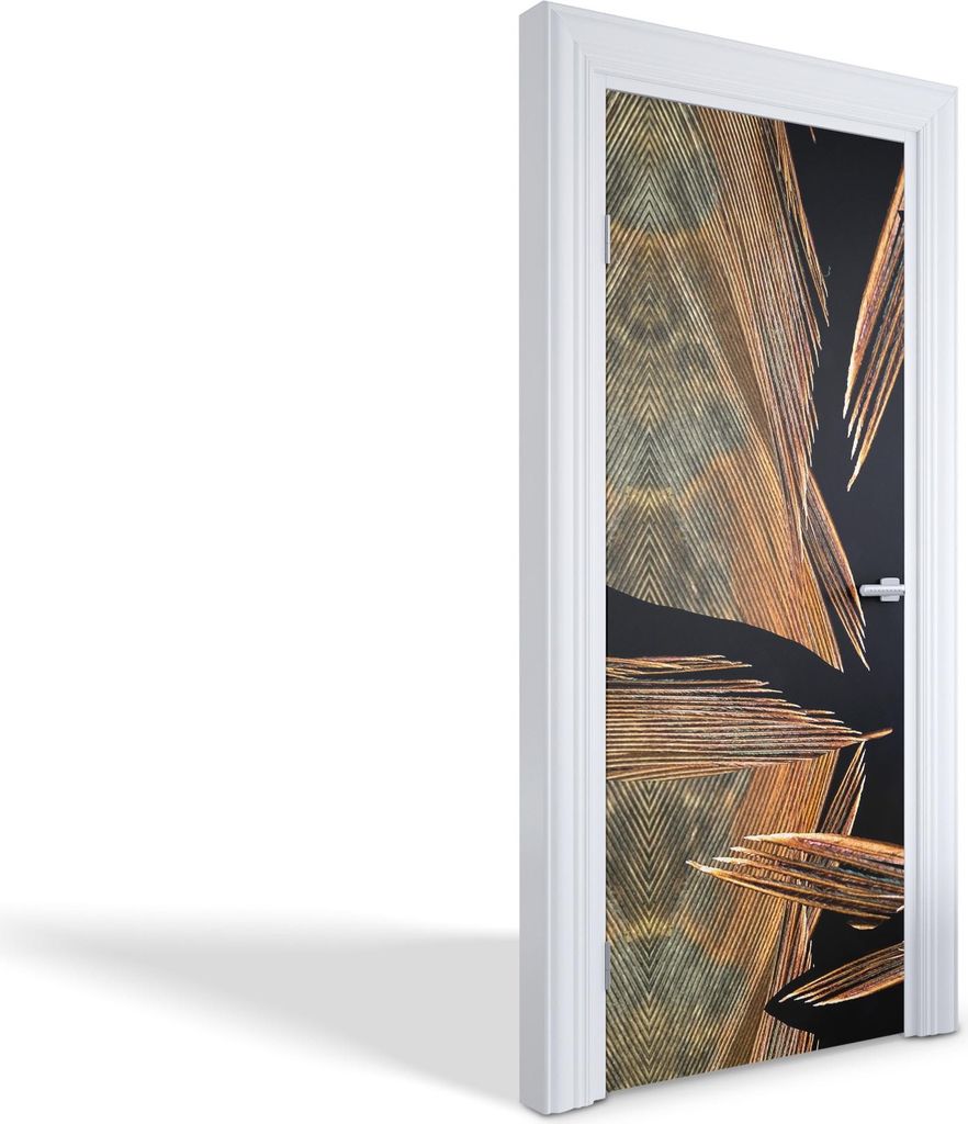 Türdeko Aufkleber Selbstklebende Wandsticker Personalisiert - Federn aus nächster Nähe - 75 x 205 cm