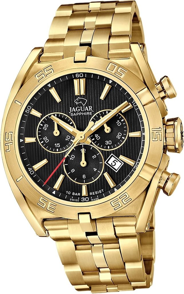 Jaguar Edelstahl Herren Uhr Chronograph Elegant Luxus gold Executive D2UJ853/B