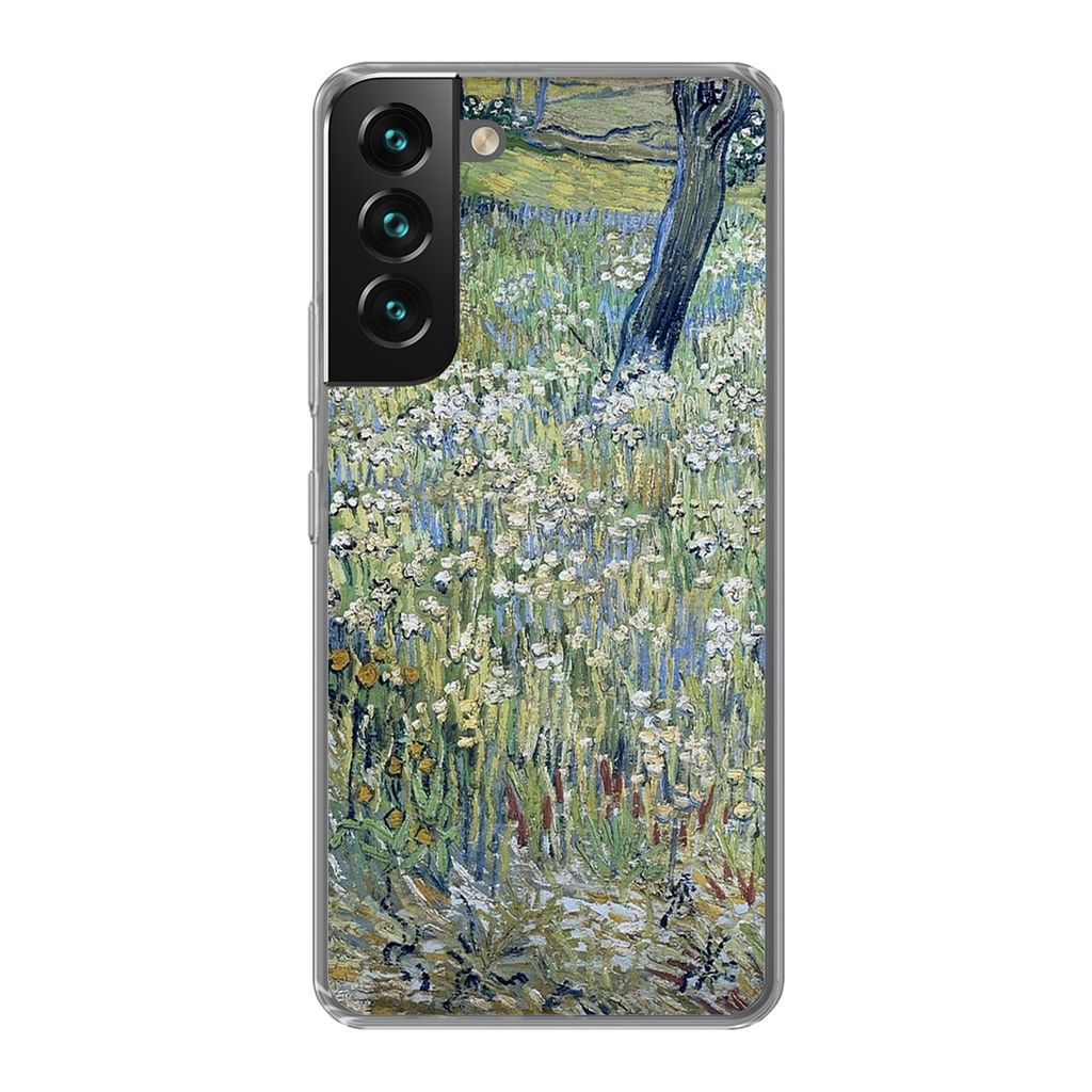 MuchoWow Handyhülle Schutzhülle Hülle für Samsung Galaxy S22 Baumstämme im Gras - Vincent van Gogh Silikon Softcase Handy Hülle - Mobiltele...