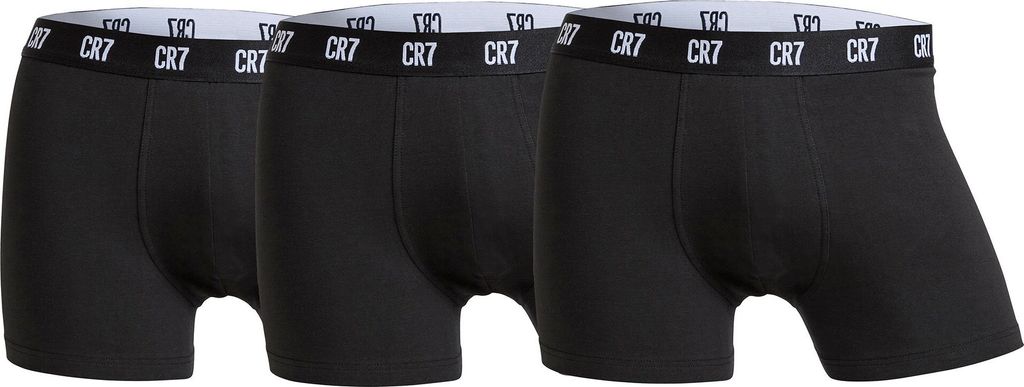 CR7 Herren Boxer Shorts, 3er Pack - Trunks, Organic Baumwolle Stretch Schwarz XL
