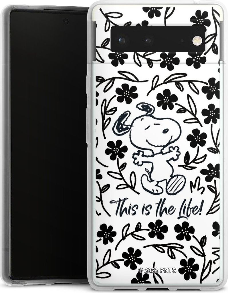 DeinDesign Handyhülle für Google Pixel 6 Silikon Hülle Case Smartphone Schutzhülle Blumen Peanuts Snoopy