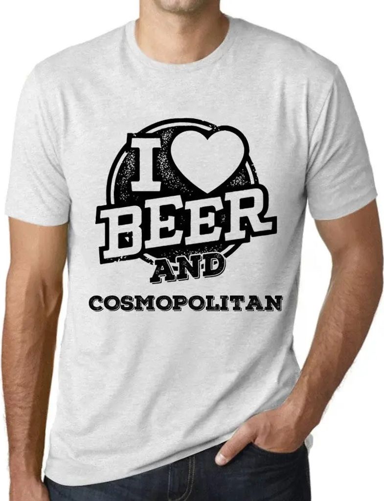 Herren Grafik T-Shirt Ich liebe Bier und Cosmopolitan – I Love Beer And Cosmopolitan – Öko-Verantwortlich Vintage Jahrgang Kurzarm Lustige Druck