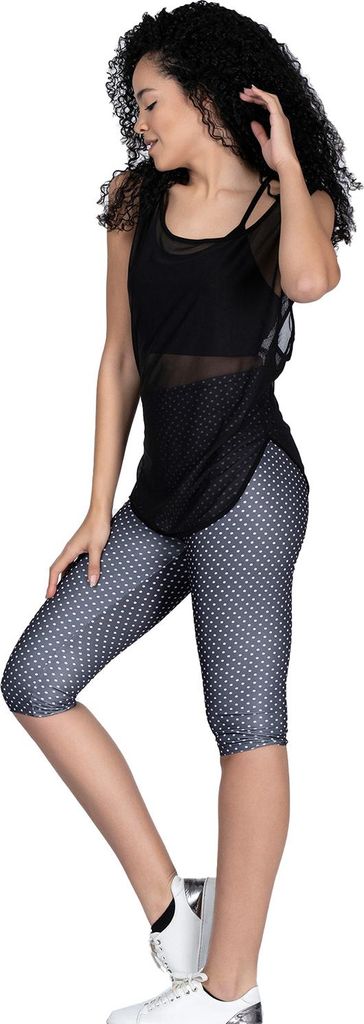 Damen Leggings Fitness Capri Trainingshose Tight Mittelhoher Bund 22609