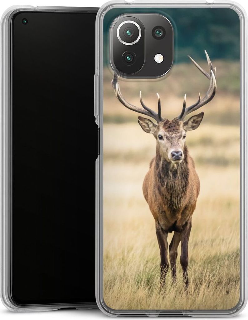 DeinDesign Handyhülle für Xiaomi Mi 11 Lite Silikon Hülle Case Smartphone Schutzhülle Hirsch Wald Wiese