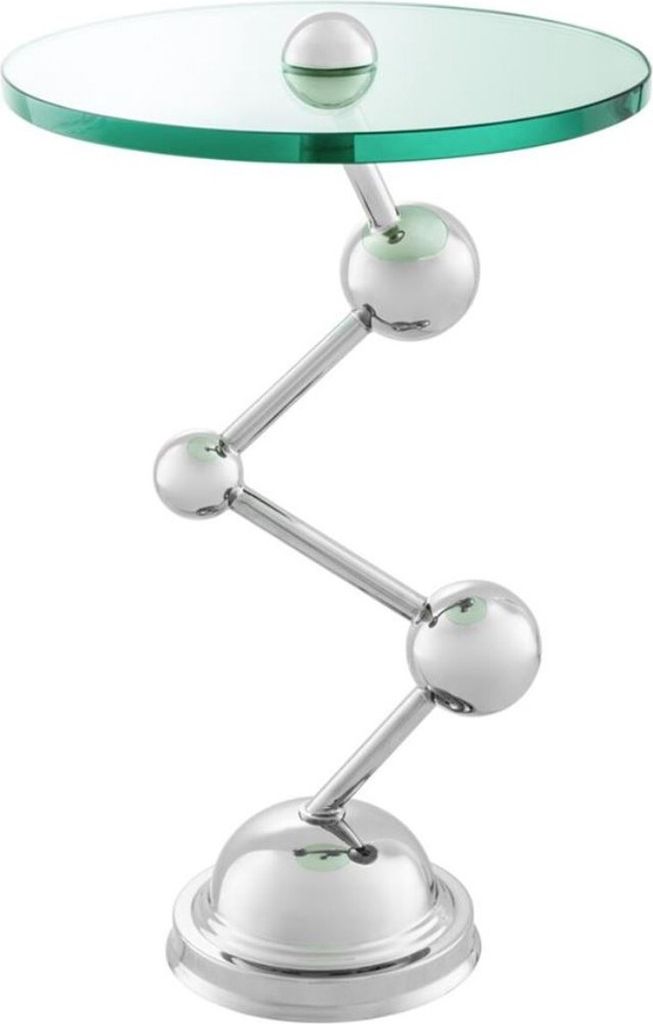 Casa Padrino Luxus Beistelltisch Silber 40 x H. 65 cm - Limited Edition
