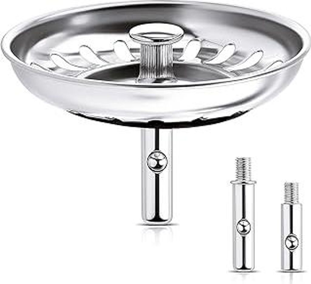 MINISMUS Waschbecken 80 mm - Siebkörbchen Abflussstopfen Edelstahl Waschbeckenstöpsel Waschbeckensieb – Sieb Stöpsel Abfluss Küche Spüle Abf...
