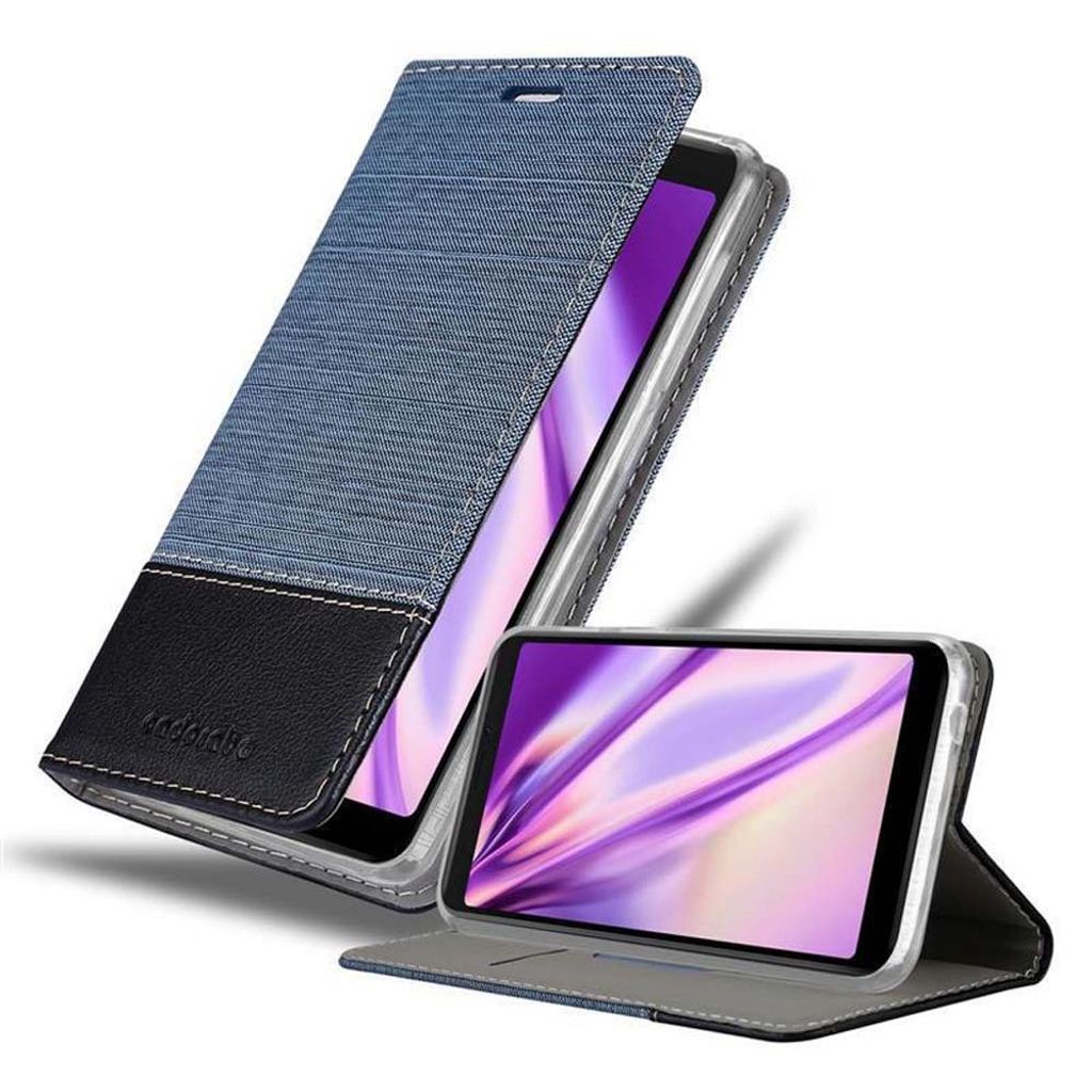 Cadorabo Cover A Libro Per WIKO Y60: Portafoglio Grigio E Nero Con Chiusura Magnetica E Slot Porta Carte
