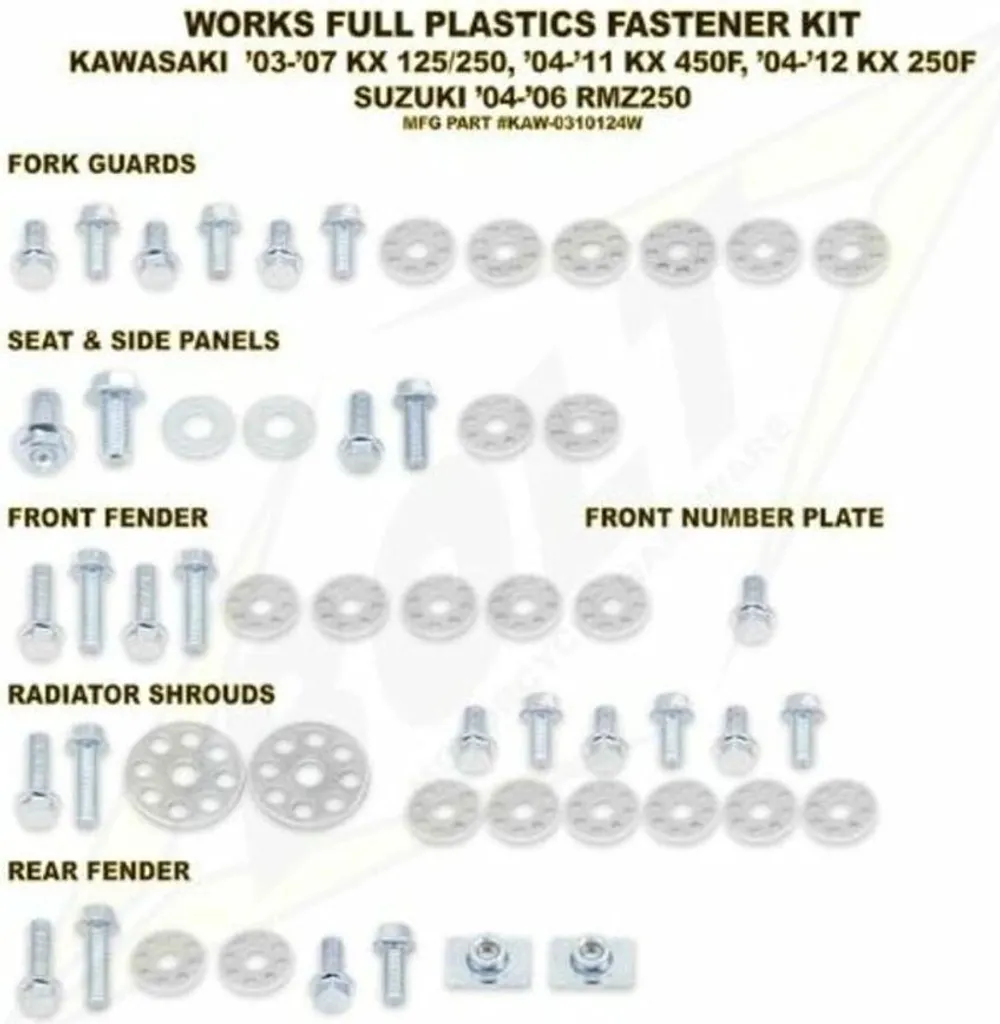 Visserie complète pour plastiques KTM 300 EXC - Kit de rénovation Bolt