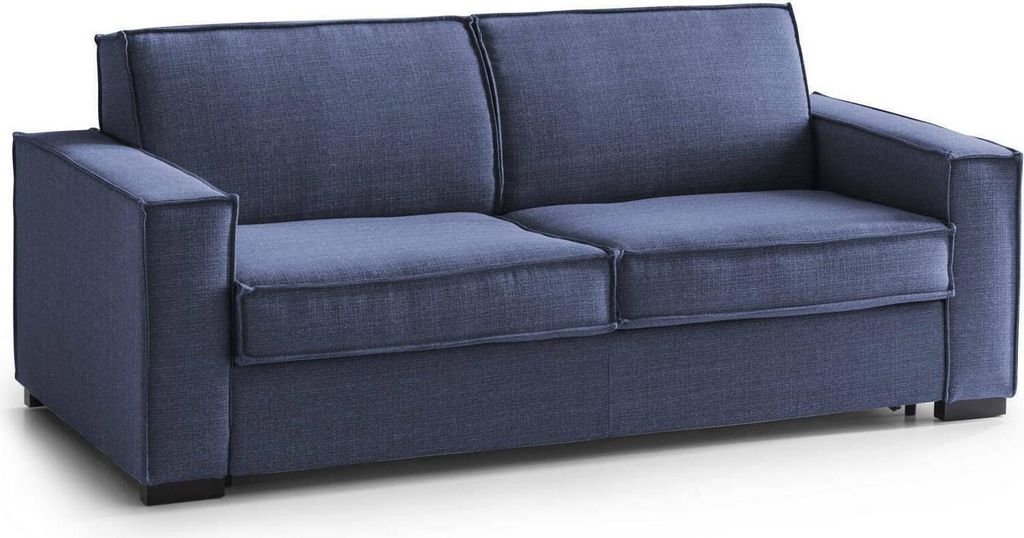 Schlafsofa Addolorata, 3-Sitzer-Sofa, 100% Italy, Wohnzimmersofa mit drehbarer–ffnung, aus gepolstertem Stoff, mit schmalen Armlehnen, Cm 200x95...