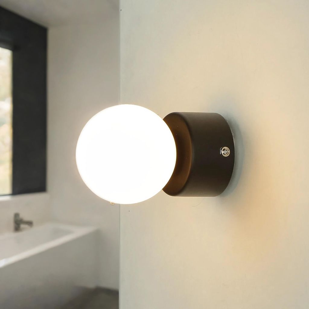 Wandleuchte IP44 G9 Weiß Schwarz Glas Metall Modern Badezimmerlampe