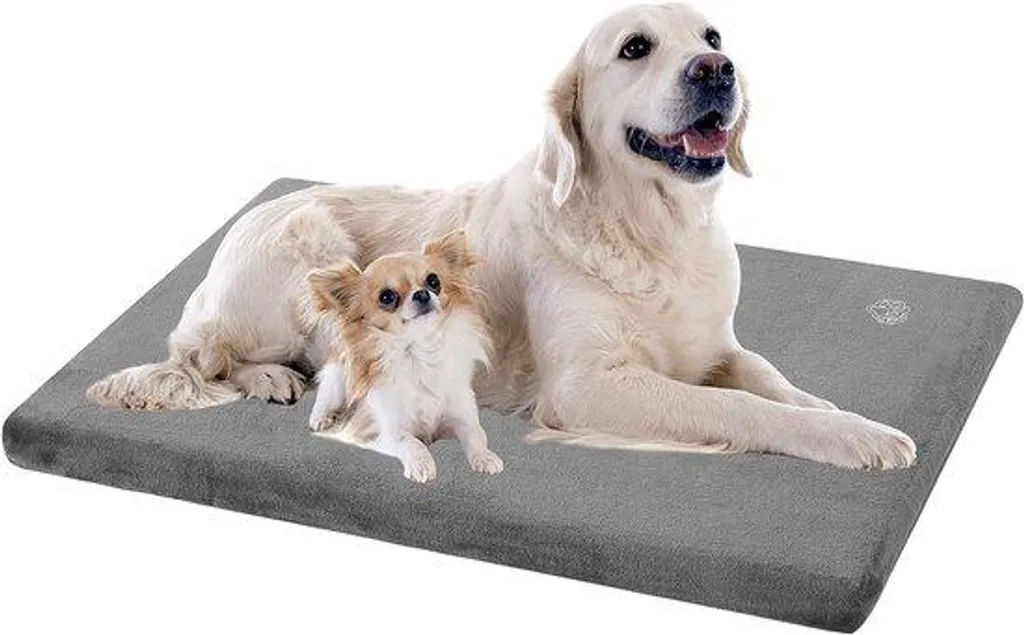 Matelas pour chien déhoussable XXL gris imperméable et facile à nettoyer
