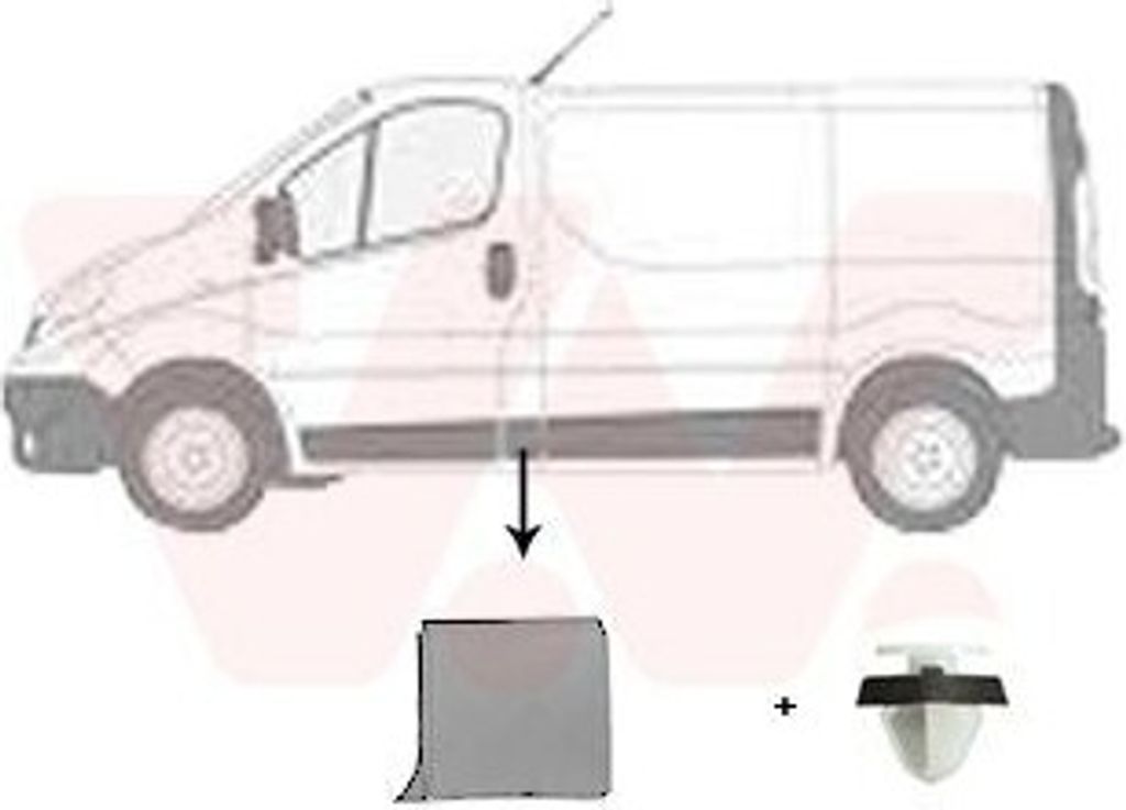 VAN WEZEL Seitenschutzleiste links B-Säule 4396403 für OPEL Vivaro B Combi (X82) Vivaro B Kastenwagen (X82) für RENAULT Trafic III Kastenwagen (FG)