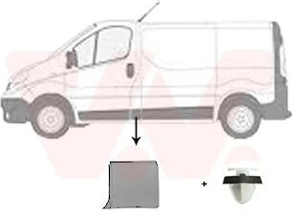 VAN WEZEL Listello di protezione laterale sinistro montante B 4396403 per OPEL Vivaro B Furgone (X82) Vivaro B Combi (X82) per RENAULT Trafic III Furgone (FG)