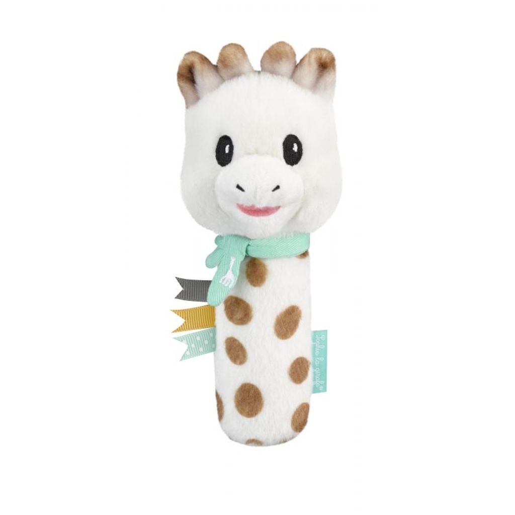 Baby-Stabrassel Greifling mit Quietsche / Giraffe / Plüsch