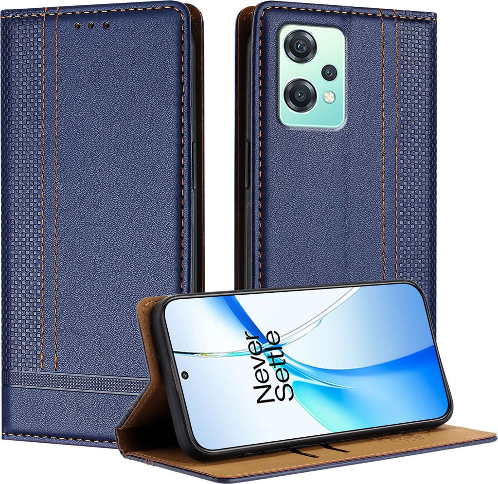 Handyhülle für OnePlus Nord CE 2 Lite 5G Leder Flip Klappbare Schutzhülle mit Standfunktion Blau