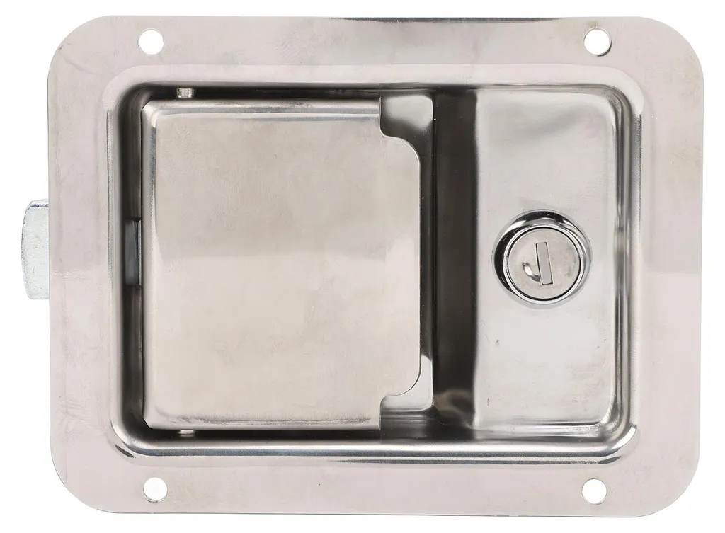 Fermeture encastrable inox pour coffre de camping-car et caravane