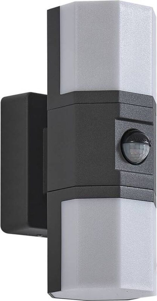 Lindby LED-Außenwandleuchte Alaric, Alu, anthrazit, Sensor