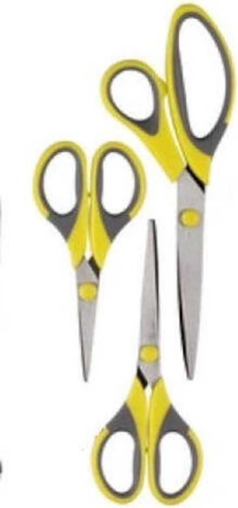Scherenset 3 Teile Easy Grip Vielzweckschere Schneiderschere Schere gelb