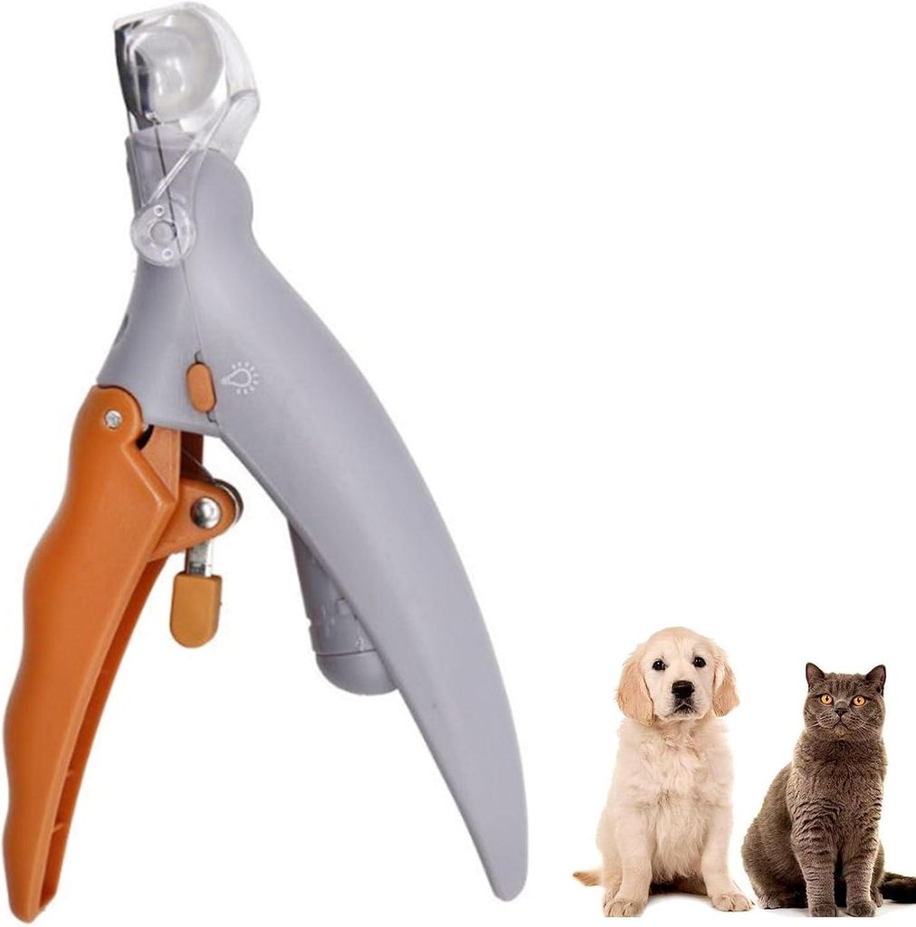 Hunde- und Katzen-Nagelknipser mit LED-Licht, professionelles Pflegewerkzeug mit Schutz, Katzen- und Hundehaarschneider (OPP-Set)